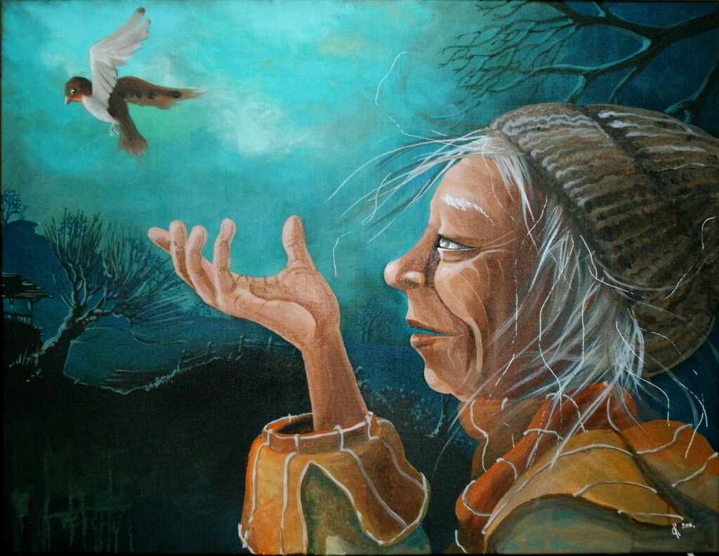 Vieille Dame à l'oiseau